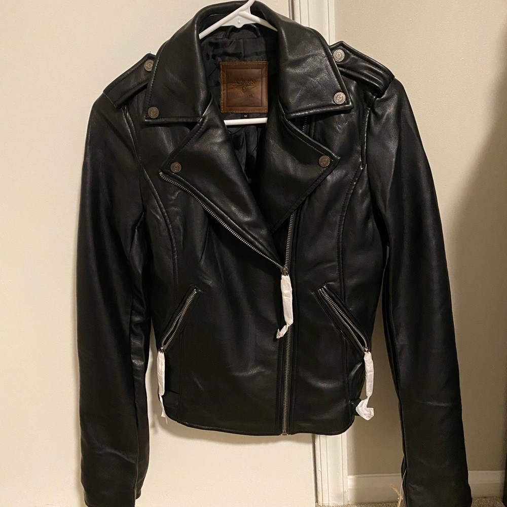 ❤️Top Gun Black Leather Jacket Momen SzM❤️